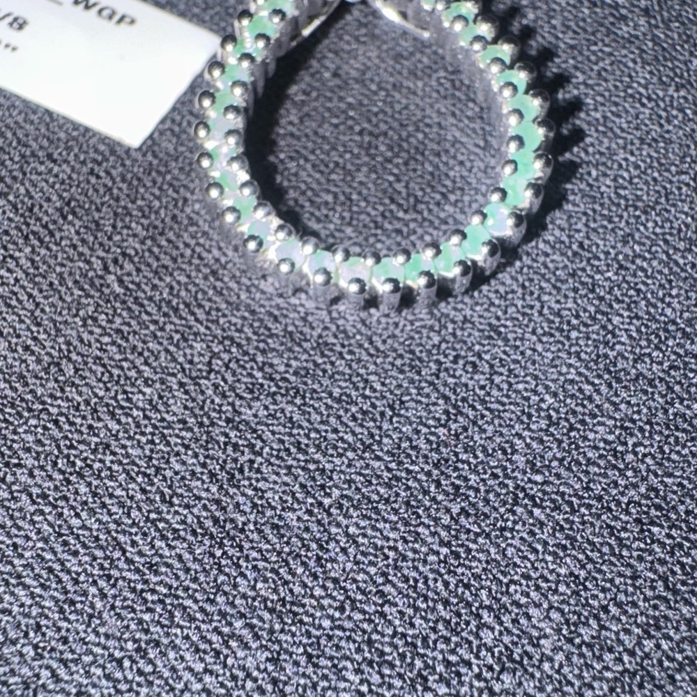 Elegant Silver and Green Hoop Earrings